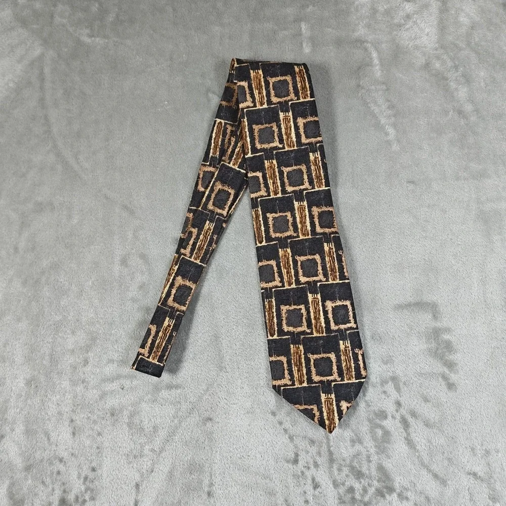 Vintage Ermenegildo Zegna Tie Mens Abstract Geometric Silk Made In‎ Italy